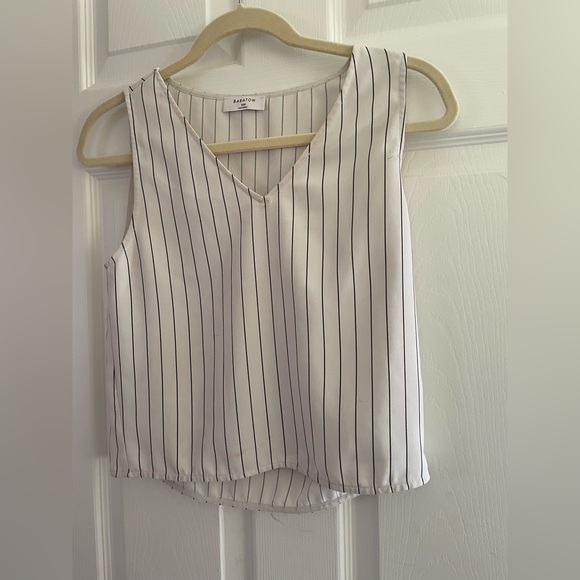 Aritzia (Babaton) Black & White Striped Murphy Blouse - Picture 1 of 2